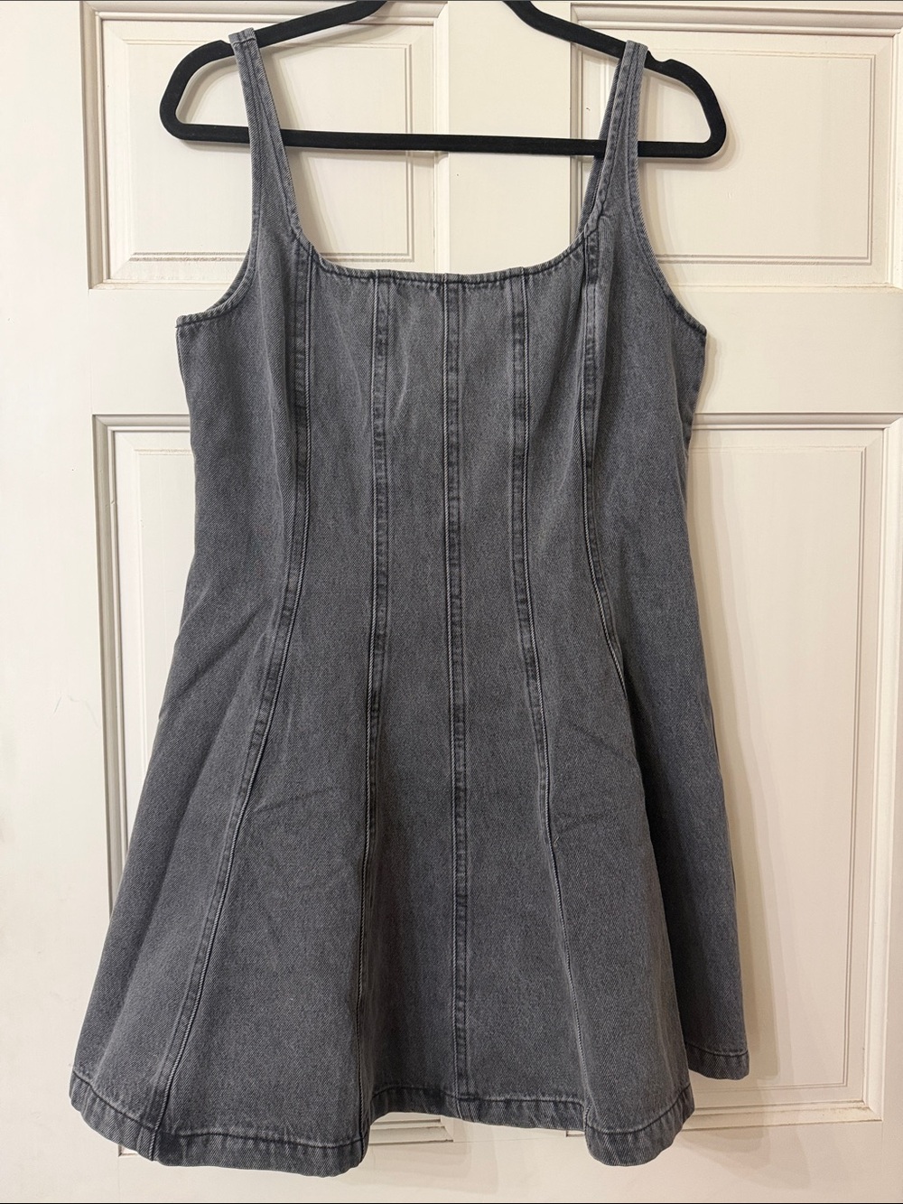 H&M Gray Denim Mini A-Line Dress